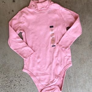 Pink Long-Sleeve Turtle Neck Onesie